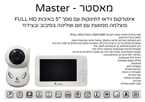 אינטרקום וידאו מפואר במעגל סגור ומאובטח לתינוקות - Master מאסטר