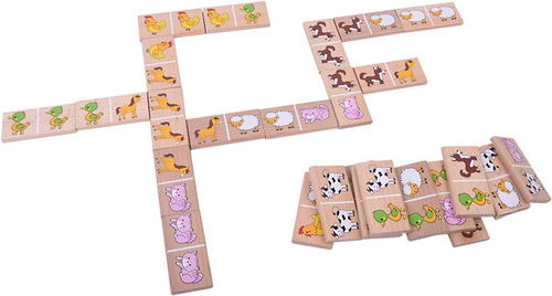 דומינו חיות מעץ 28 חלקים