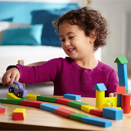 סט 100 קוביות מעץ איכותי - צבעוני