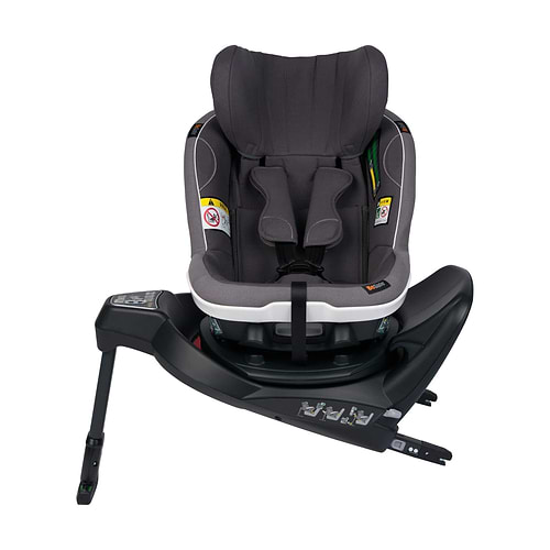 כסא בטיחות iZi Turn B מסתובב 360 עם הגנת Shell ייחודית לניו בורן ובד נושם - Peak Mesh אפור בהיר