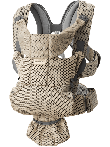 מנשא תינוק מוב Move הכולל ריפוד מבד נושם 3D MESH - בז' Grey beige