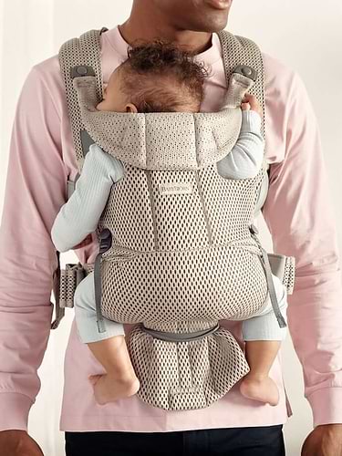 מנשא תינוק מוב Move הכולל ריפוד מבד נושם 3D MESH - בז' Grey beige