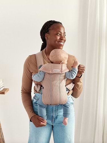 מנשא תינוק מיני Mini בד מש נושם 3D Mesh - ורוד Dusty pink