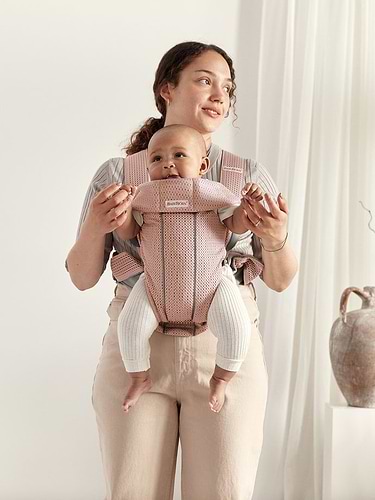 מנשא תינוק מיני Mini בד מש נושם 3D Mesh - ורוד Dusty pink