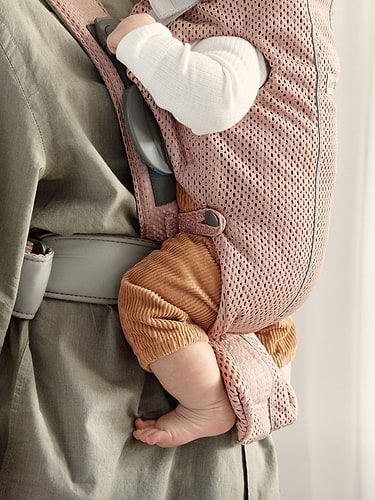 מנשא תינוק מיני Mini בד מש נושם 3D Mesh - ורוד Dusty pink