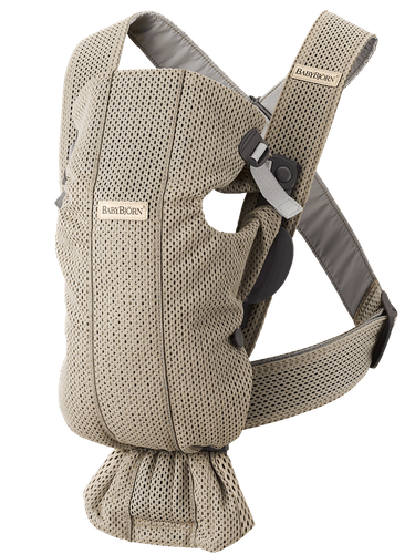 מנשא תינוק מיני Mini בד מש נושם 3D Mesh - בז' Grey beige