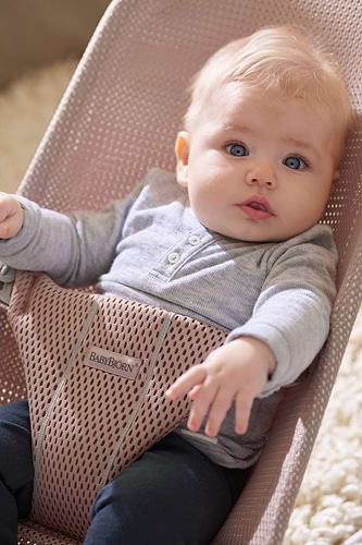 ‏טרמפולינה לתינוק Baby Bouncer בד נושם Mesh -  ורוד Dusty pink