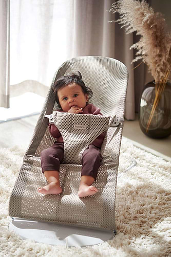 ‏טרמפולינה לתינוק Baby Bouncer בד נושם Mesh -  בז' Grey beige / 