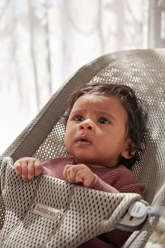 ‏טרמפולינה לתינוק Baby Bouncer בד נושם Mesh -  בז' Grey beige / 