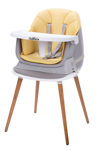 כיסא אוכל הופך לשולחן וכסא מולטימקס  MULTIMAX - צהוב/אפור