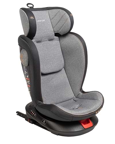 כיסא בטיחות מסתובב 360º משולב בוסטר PROTEC וכולל הגנת צד משופרת SIPS - אפור 
