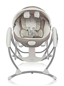 נדנדה וטרמפולינה יוקרתית לתינוק 2 ב 1  Swing Glider Elite - חום Chevron גרקו