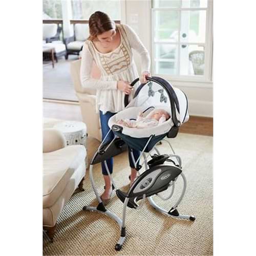 נדנדה וטרמפולינה יוקרתית לתינוק 2 ב 1  Swing Glider Elite - חום Chevron