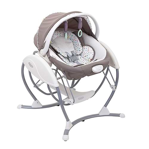 נדנדה וטרמפולינה יוקרתית לתינוק 2 ב 1  Swing Glider Elite - חום Scatter Geo
