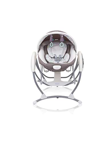 נדנדה וטרמפולינה יוקרתית לתינוק 2 ב 1  Swing Glider Elite - חום Scatter Geo