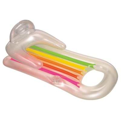 מזרן ים צבעוני מתנפח עם משענת - לבן 58802 אינטקסס