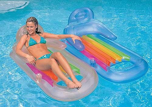 מזרן ים צבעוני מתנפח עם משענת - לבן 58802