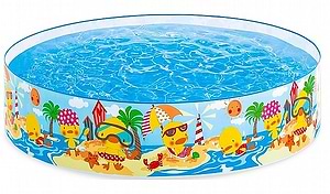 בריכה דופן קשיחה קוטר 122 ס״מ חוף ים 58477 אינטקסס