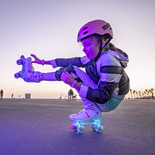 גלגליות סקייטים לילדים 2 ב 1 עם תאורת LED בגלגלים מידה: 30 - 33 - כחול/שחור