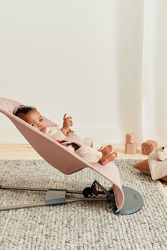 ‏טרמפולינה לתינוק Baby Bouncer כותנה בליס - Dusty pink
