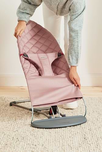 ‏טרמפולינה לתינוק Baby Bouncer כותנה בליס - Dusty pink