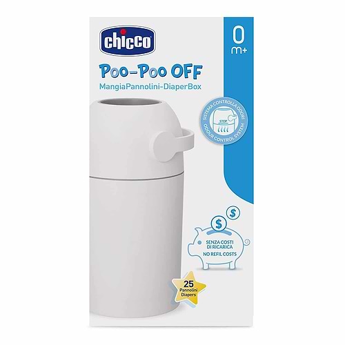 פח לחיתולים Poo-Poo Off ללא צורך בשקיות מילוי מיוחדות - אפור כהה