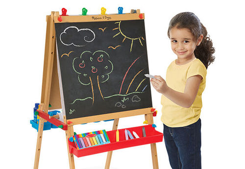 לוח ציור גדול לטושים מחיקים / גירים / נייר הכולל 2 מדפים ניתנים להסרה