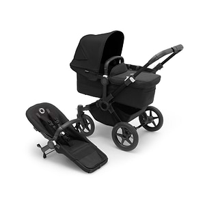 עגלת תינוק מודולארית דונקי מונו יחיד 5 Donkey Mono - שלד שחור | ריפוד שחור Midnight Black בוגבו