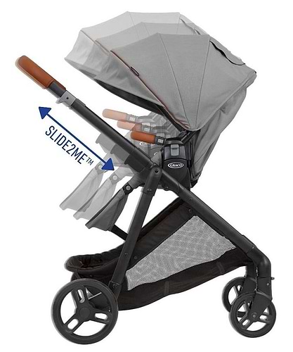 עגלת תינוק Near 2 Me עם מצבי גובה משתנים למושב טיולון ולעריסה - כחול Eclipse