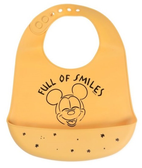 סינר סיליקון רך במיוחד עם כיס - מיקי מחייך חרדל