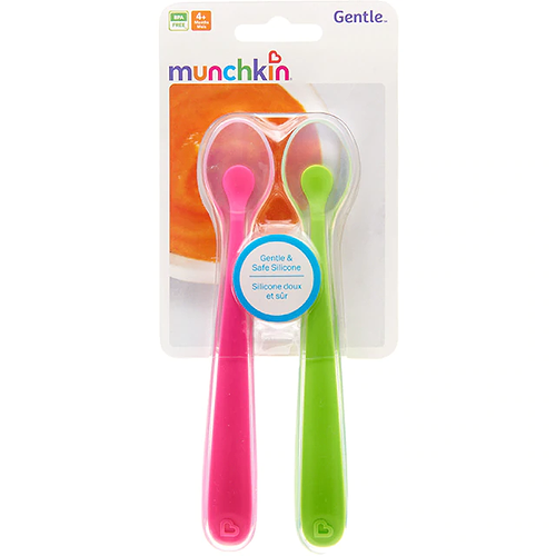 זוג כפיות סיליקון רכות מסדרת Gentle - ורוד/ירוק