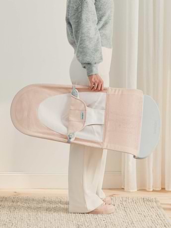 ‏טרמפולינה לתינוק Baby Bouncer בד נושם Mesh -  ורוד בהיר/לבן Pearly Pink/White