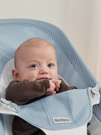 ‏טרמפולינה לתינוק Baby Bouncer בד נושם Mesh -  כחול שמיים/לבן Sky Blue/White
