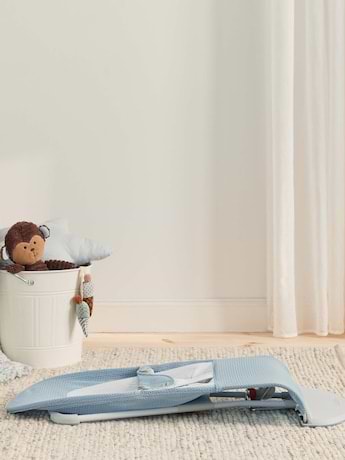 ‏טרמפולינה לתינוק Baby Bouncer בד נושם Mesh -  כחול שמיים/לבן Sky Blue/White