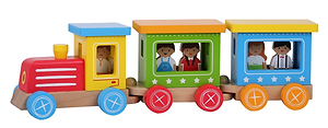 רכבת נוסעים 15 חלקים מעץ פיט טוייז