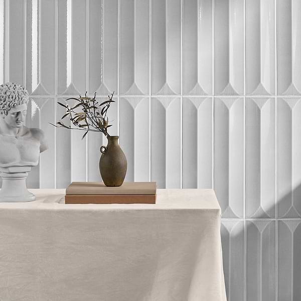 Retouch Inflex Gray 4.5x18 3D Crackled Glossy Ceramic Tile