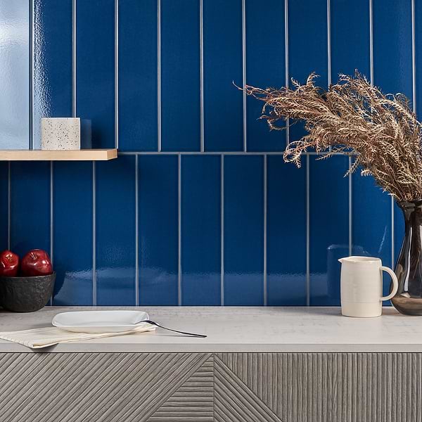 Retouch Nautical Blue 4.5x18 Crackled Glossy Ceramic Tile