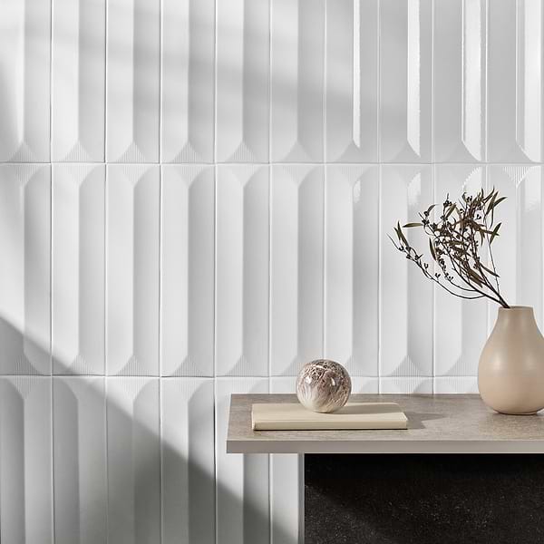 Retouch Inflex White 4.5x18 3D Crackled Glossy Ceramic Tile