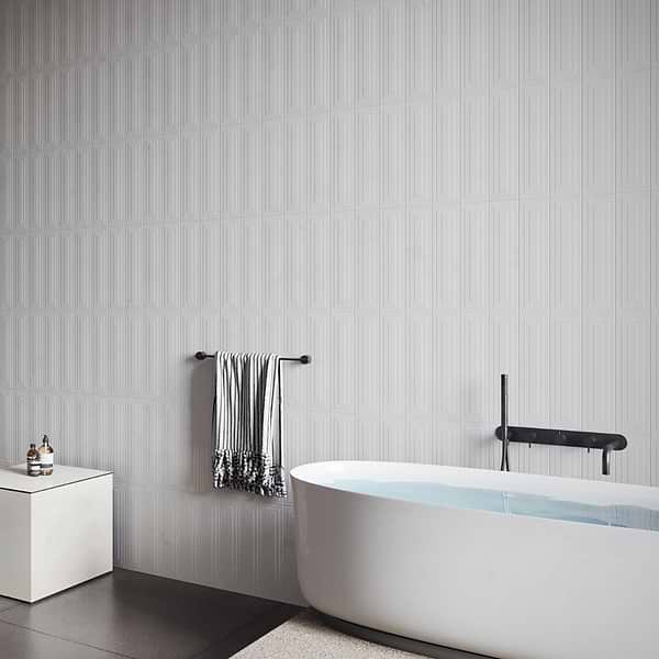 Retouch Frame White 4.5x18 3D Crackled Glossy Ceramic Tile