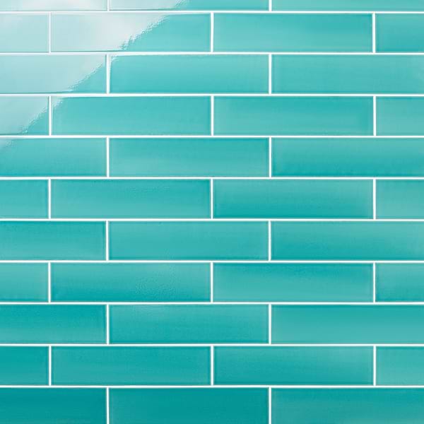 Retouch Teal Green 4.5x18 Crackled Glossy Ceramic Tile