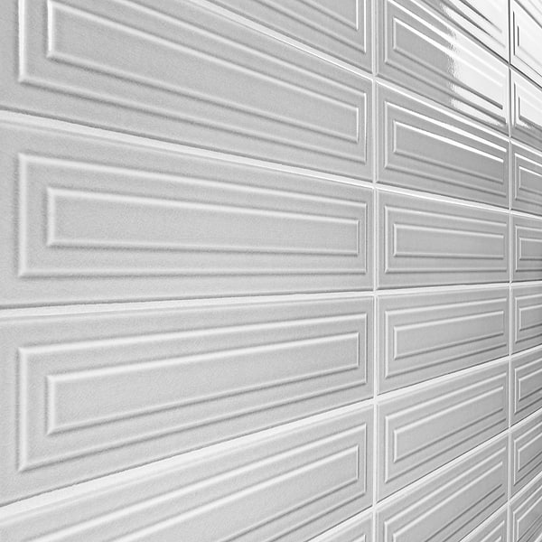 Retouch Frame Gray 4.5x18 3D Crackled Glossy Ceramic Tile