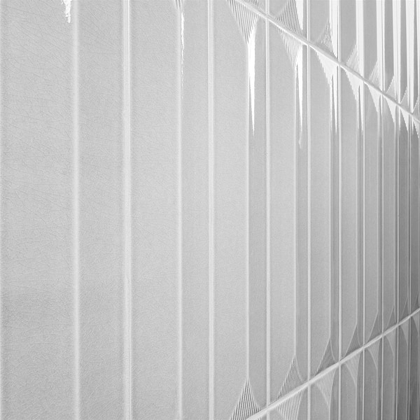 Retouch Inflex Gray 4.5x18 3D Crackled Glossy Ceramic Tile
