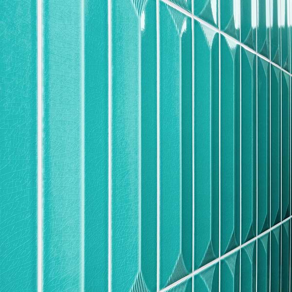 Retouch Inflex Teal Green 4.5x18 3D Crackled Glossy Ceramic Tile