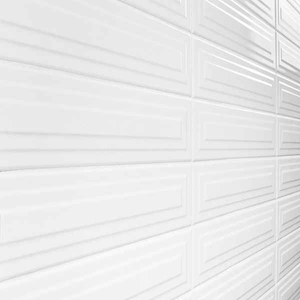 Retouch Frame White 4.5x18 3D Crackled Glossy Ceramic Tile