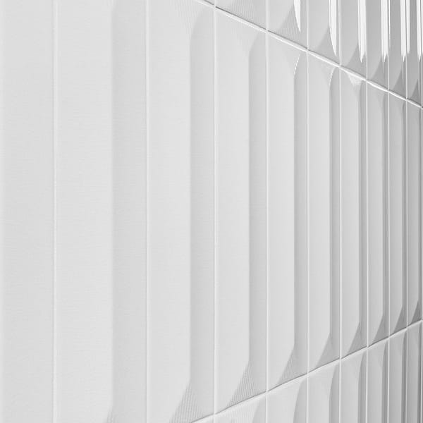 Retouch Inflex White 4.5x18 3D Crackled Glossy Ceramic Tile