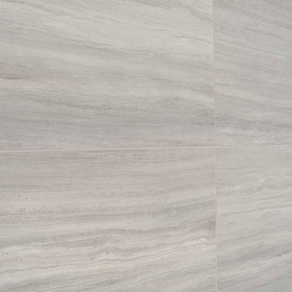 Zenit Grigio Chiaro Gray 24x48 Travertine Look Matte Porcelain Tile