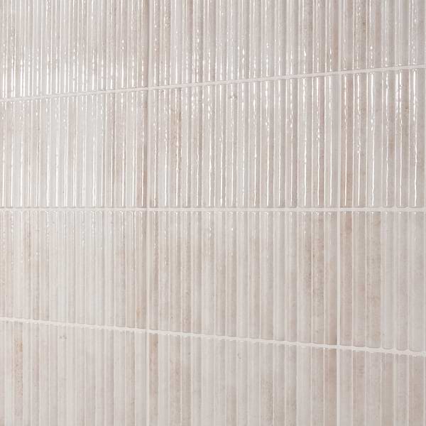 Bryn Fluted White 6x12 3D Glossy Ceramic Tile