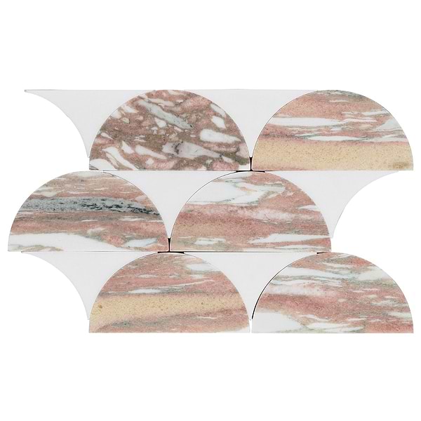 Horizon Moon Rosa - Rosa Norvegia- Thassos Polished Marble