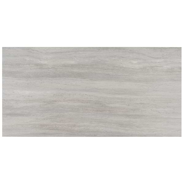 Zenit Grigio Chiaro Gray 24x48 Travertine Look Matte Porcelain Tile