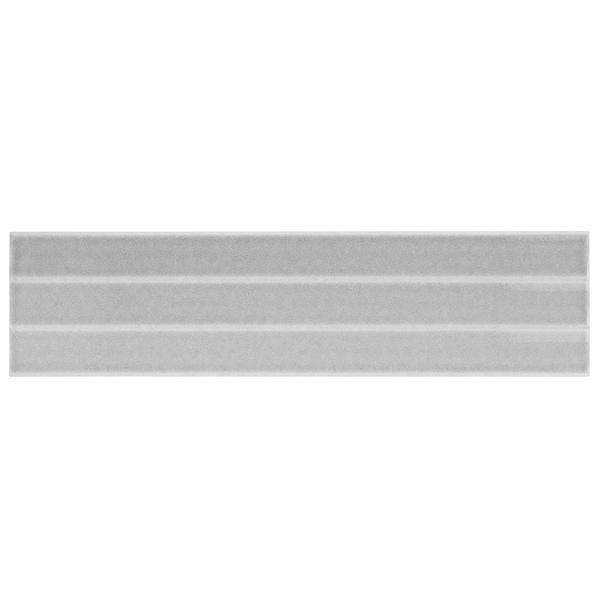 Retouch Fluted Gray 4.5x18 3D Crackled Glossy Ceramic Tile